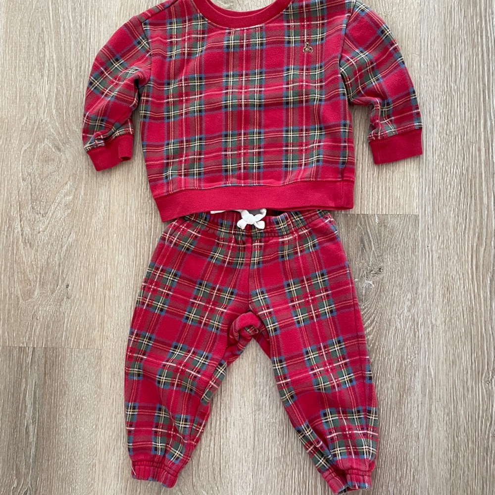 BabyGAP Red Plaid Sweatsuit